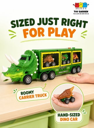 Dinosaur Toy For Boys - Dinosaur Toys Truck With Dinosaur Cars Set with Lights, Music, Sound,Dinosaur Car Launcher Track for Boys Age 3 4 5 6 7 8 Year Old/Dinosaur Kids Toys Gift - view 5