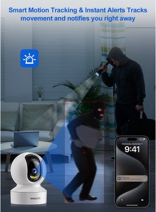 Philips 360° Smart Security Camera, 1080P WiFi Indoor/Outdoor Surveillance, Motion Detection, Privacy Mode,Only supports 2.4G Wifi, Smart Tracking, Two-Way Audio, Night Vision, Supports Up to 128GB TF Card, Remote Alerts for Home/Baby/Elder Monitoring.AI Image Enhancement – 1080P Video Enhanced to 2K-Like Detail - view 5