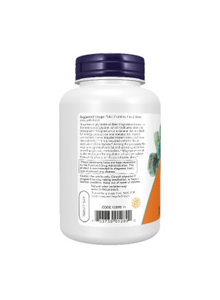 Now Foods Magnesium Glycinate 100mg Highly Absorbable Form 180 Tablets - view 3