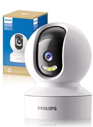 Philips 360° Smart Security Camera, 1080P WiFi Indoor/Outdoor Surveillance, Motion Detection, Privacy Mode,Only supports 2.4G Wifi, Smart Tracking, Two-Way Audio, Night Vision, Supports Up to 128GB TF Card, Remote Alerts for Home/Baby/Elder Monitoring.AI Image Enhancement – 1080P Video Enhanced to 2K-Like Detail - view 1