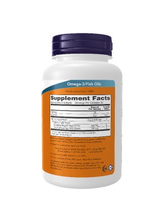 Now Foods Omega-3 1000mg Fish Oil, Molecularly Distilled 100 Softgels - view 2