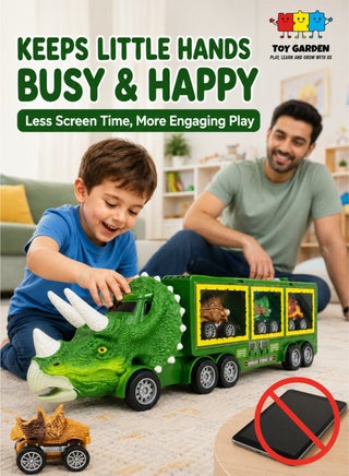 Dinosaur Toy For Boys - Dinosaur Toys Truck With Dinosaur Cars Set with Lights, Music, Sound,Dinosaur Car Launcher Track for Boys Age 3 4 5 6 7 8 Year Old/Dinosaur Kids Toys Gift - view 2