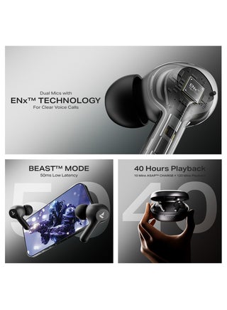 Airdopes 71 Tws Earbuds With 40 Hours Playtime, Dual Mics With Enxtm, Asap Charge, Iwp, Beast Mode With 50 Ms Low Latency, Ipx4 & Pocketable Id Active Black - view 2